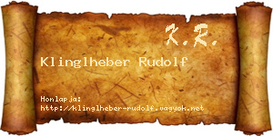 Klinglheber Rudolf névjegykártya